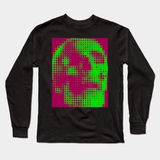 halftone skull psychedelic Long Sleeve T-Shirt